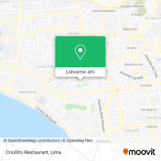 Mapa de Criollito Restaurant