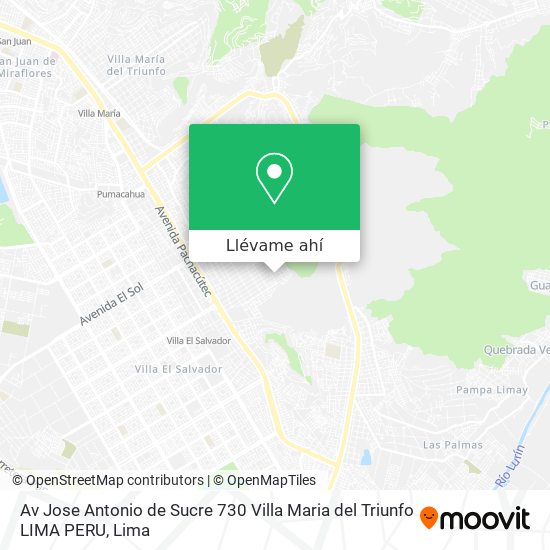Mapa de Av Jose Antonio de Sucre 730 Villa Maria del Triunfo LIMA  PERU