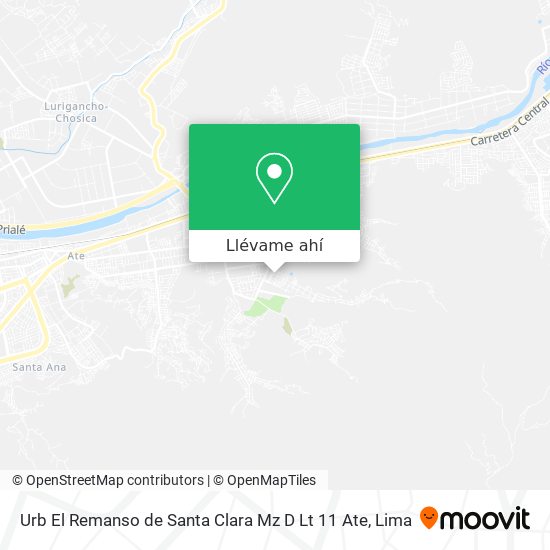 Mapa de Urb  El Remanso de Santa Clara Mz  D Lt 11  Ate