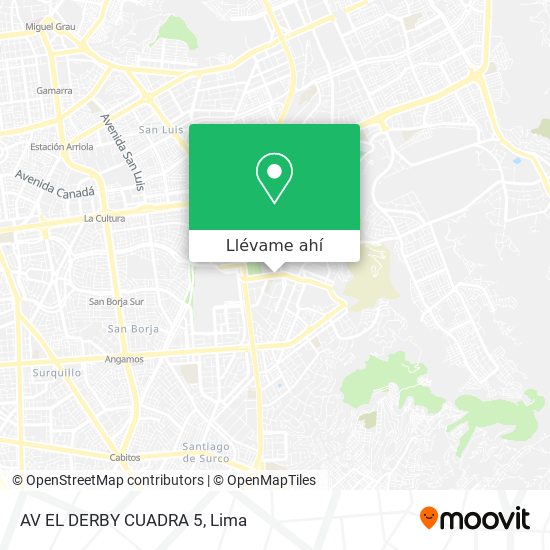 Mapa de AV  EL DERBY CUADRA 5