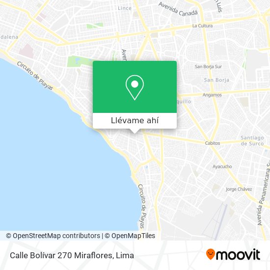 Mapa de Calle Bolívar 270  Miraflores
