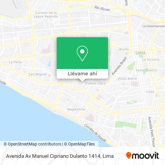 Mapa de Avenida Av  Manuel Cipriano Dulanto 1414