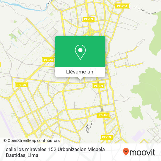 Mapa de calle los miraveles 152  Urbanizacion Micaela Bastidas