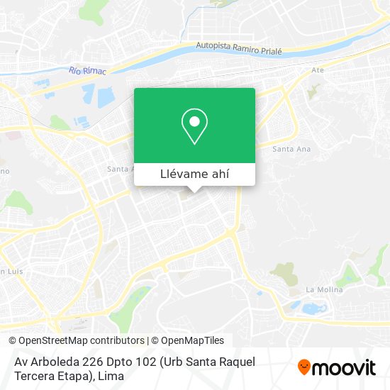 Mapa de Av  Arboleda 226  Dpto  102 (Urb  Santa Raquel Tercera Etapa)