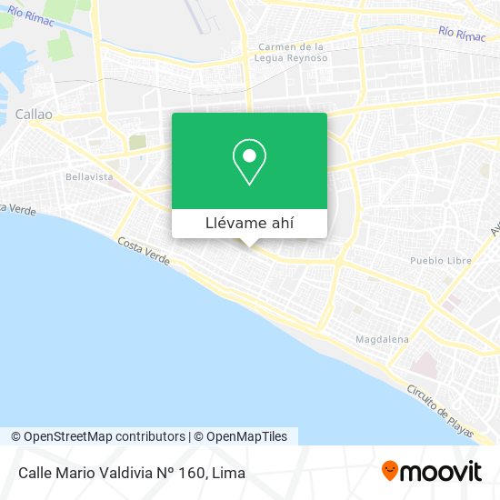 Mapa de Calle Mario Valdivia Nº 160