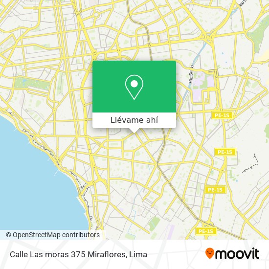 Mapa de Calle Las moras 375 Miraflores
