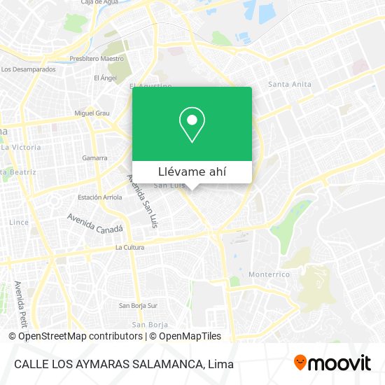 Mapa de CALLE LOS AYMARAS  SALAMANCA