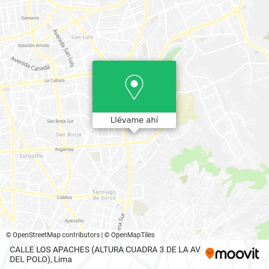 Mapa de CALLE LOS APACHES (ALTURA CUADRA 3 DE LA AV  DEL POLO)