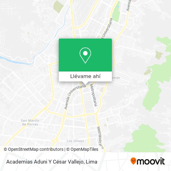 Mapa de Academias Aduni Y César Vallejo