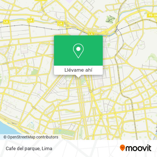 Mapa de Cafe del parque