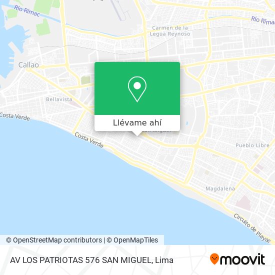 Mapa de AV  LOS PATRIOTAS 576 SAN MIGUEL