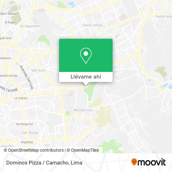 Mapa de Dominos Pizza / Camacho