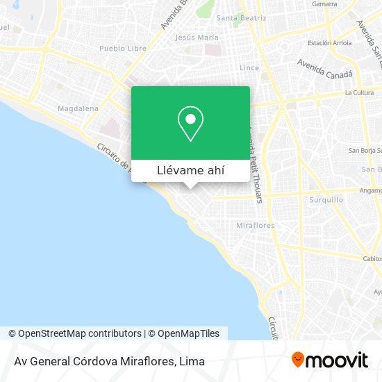Mapa de Av  General Córdova  Miraflores