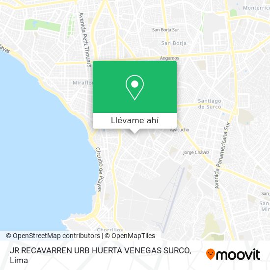 Mapa de JR  RECAVARREN URB  HUERTA VENEGAS SURCO