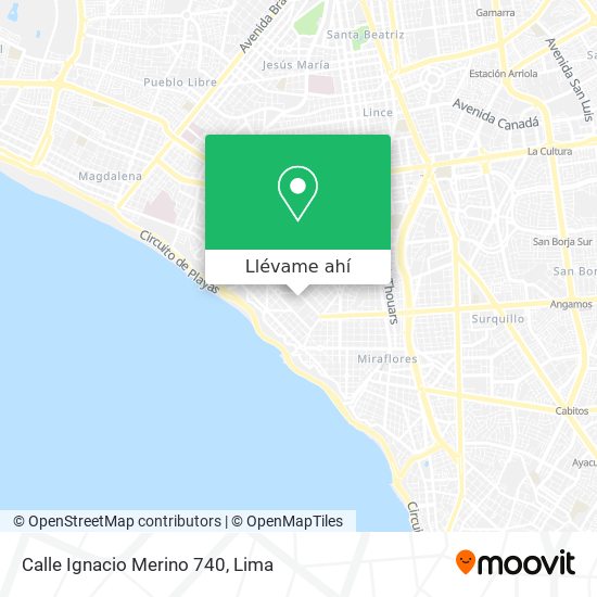 Mapa de Calle Ignacio Merino 740