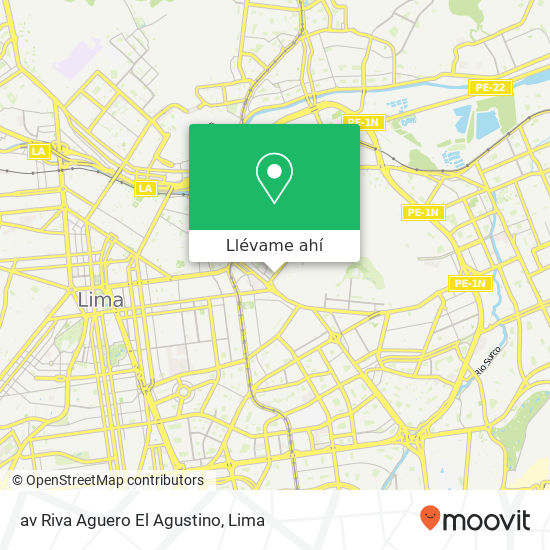 Mapa de av  Riva Aguero  El Agustino