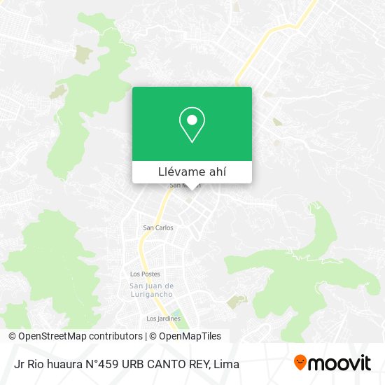 Mapa de Jr  Rio huaura N°459 URB  CANTO REY