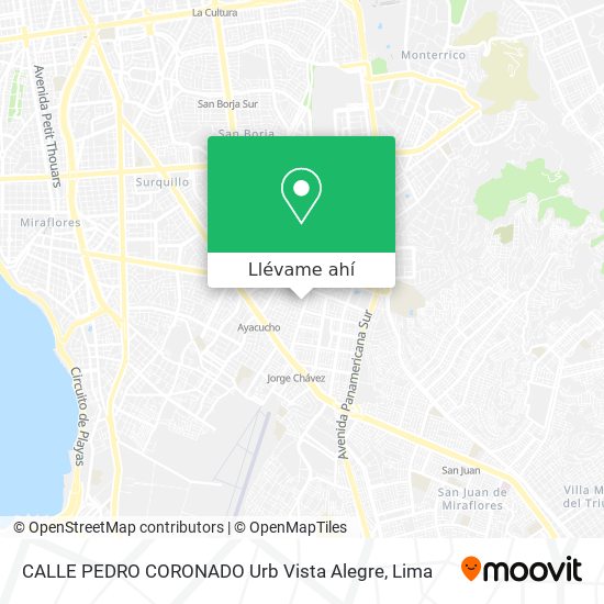 Mapa de CALLE PEDRO CORONADO  Urb  Vista Alegre
