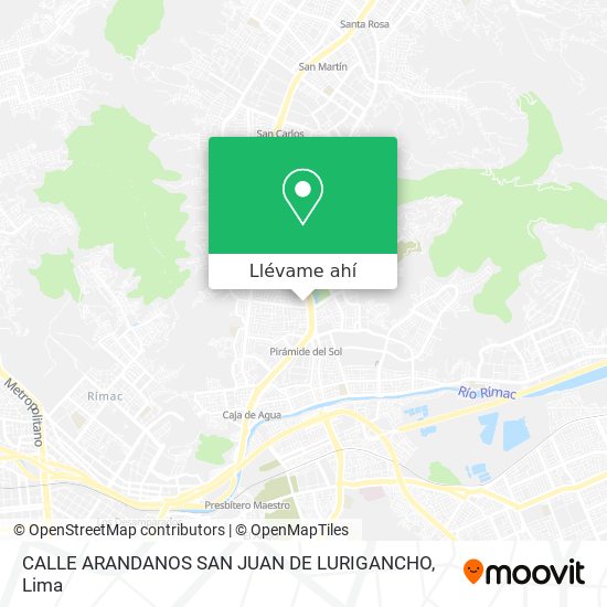 Mapa de CALLE ARANDANOS  SAN JUAN DE LURIGANCHO