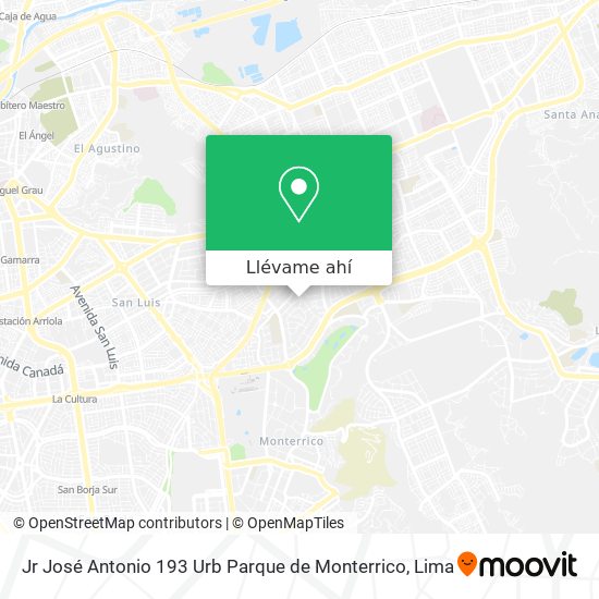 Mapa de Jr  José Antonio 193 Urb  Parque de Monterrico