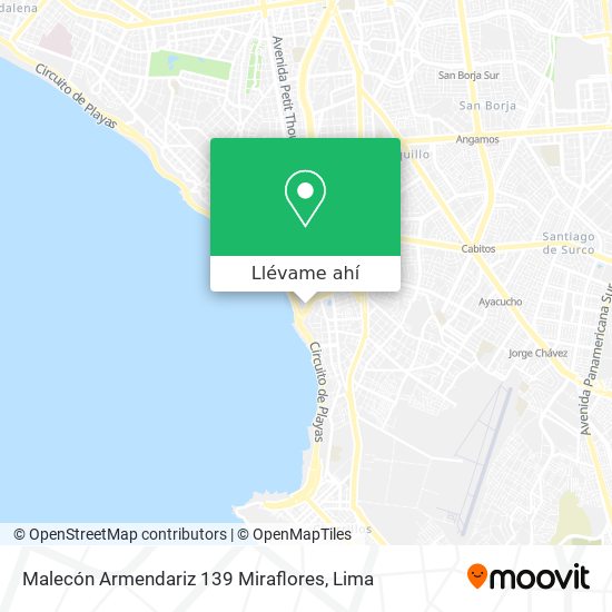 Mapa de Malecón Armendariz 139 Miraflores