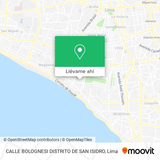 Mapa de CALLE BOLOGNESI DISTRITO DE SAN ISIDRO
