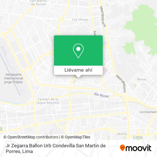 Mapa de Jr  Zegarra Ballon Urb Condevilla San Martin de Porres