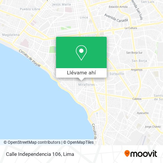 Mapa de Calle Independencia 106