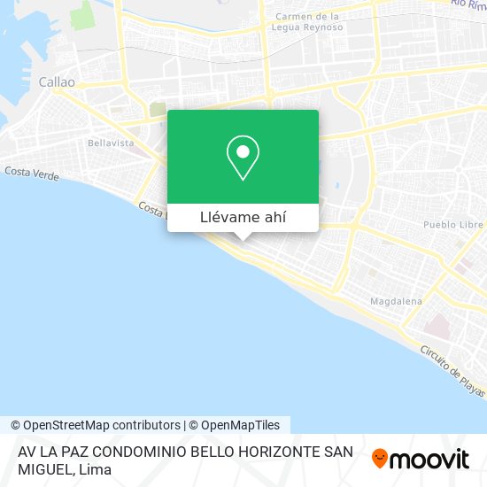 Mapa de AV  LA PAZ  CONDOMINIO BELLO HORIZONTE  SAN MIGUEL