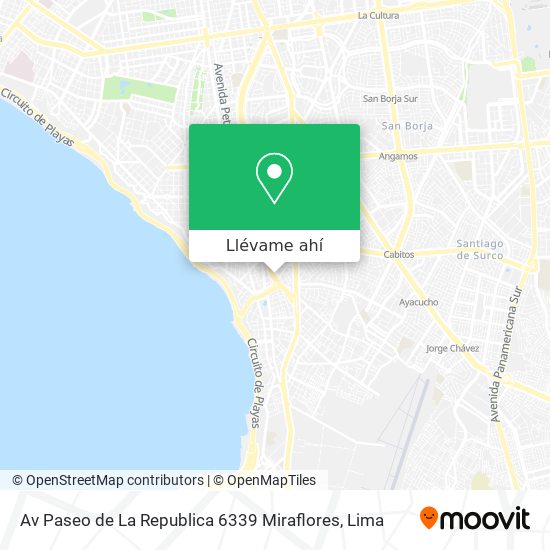 Mapa de Av  Paseo de La Republica 6339  Miraflores