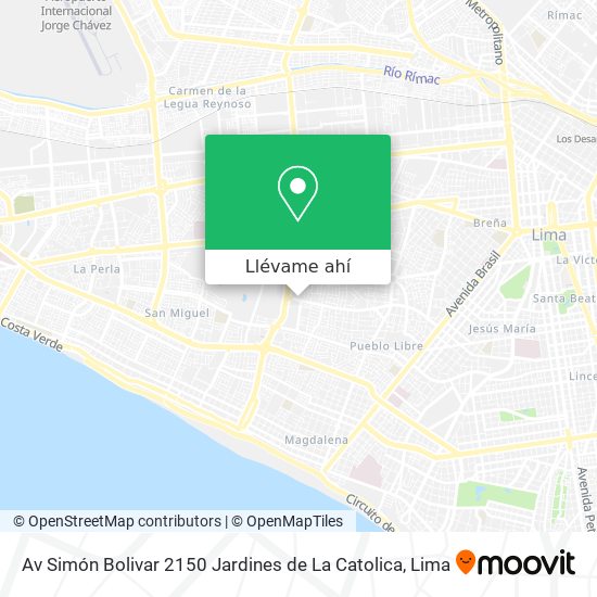 Mapa de Av  Simón Bolivar 2150 Jardines de La Catolica
