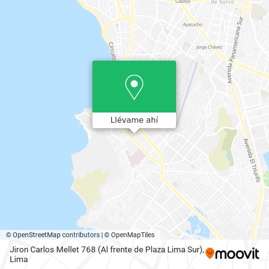 Mapa de Jiron Carlos Mellet 768 (Al frente de Plaza Lima Sur)