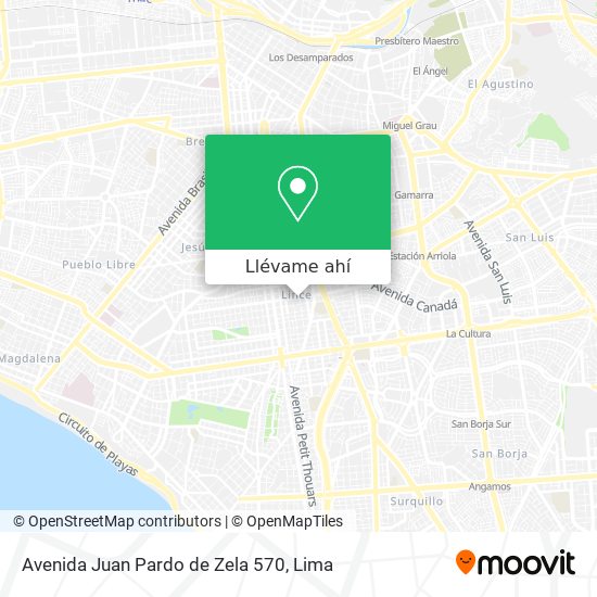 Mapa de Avenida Juan Pardo de Zela 570