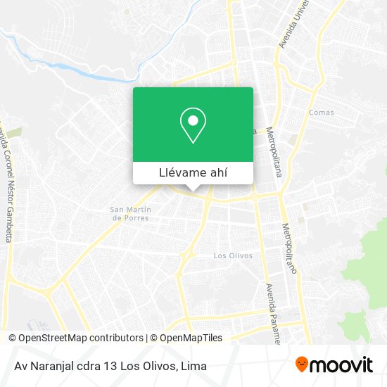 Mapa de Av  Naranjal cdra  13   Los Olivos