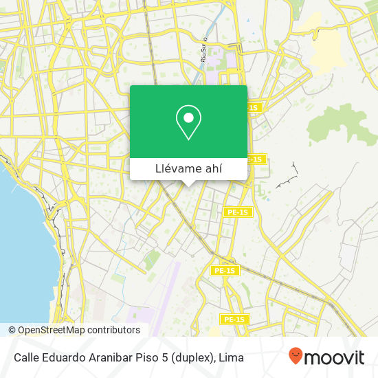 Mapa de Calle Eduardo Aranibar   Piso 5 (duplex)