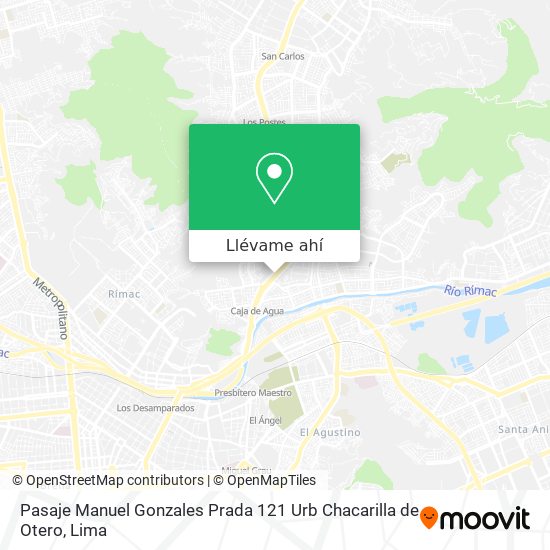 Mapa de Pasaje Manuel Gonzales Prada 121 Urb  Chacarilla de Otero