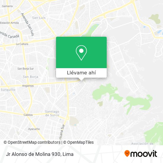 Mapa de Jr  Alonso de Molina 930