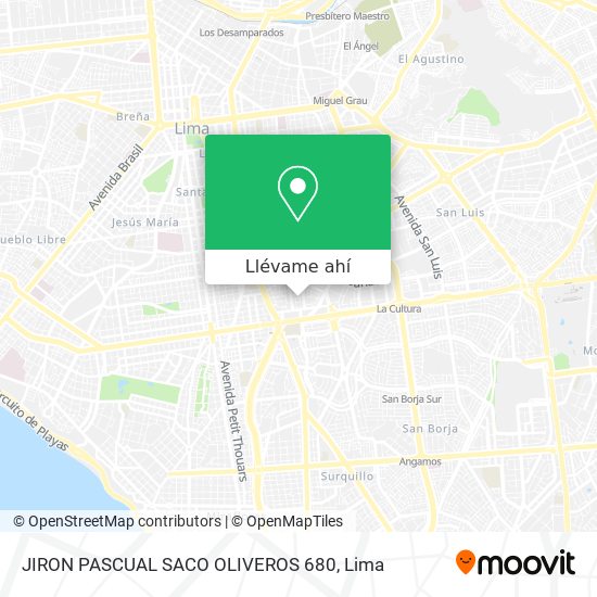 Mapa de JIRON PASCUAL SACO OLIVEROS 680