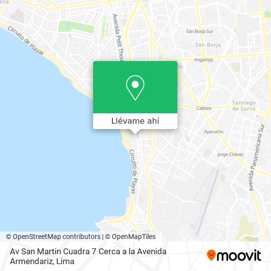 Mapa de Av  San Martin  Cuadra 7 Cerca a la Avenida Armendariz