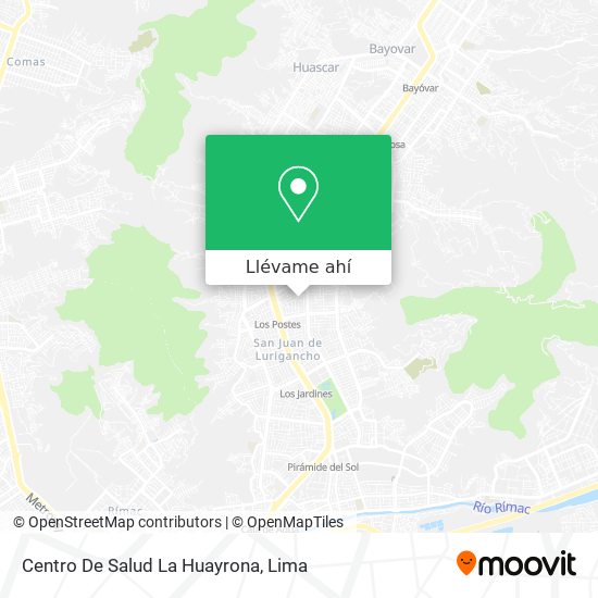 Mapa de Centro De Salud La Huayrona