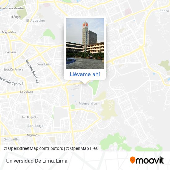 Mapa de Universidad De Lima
