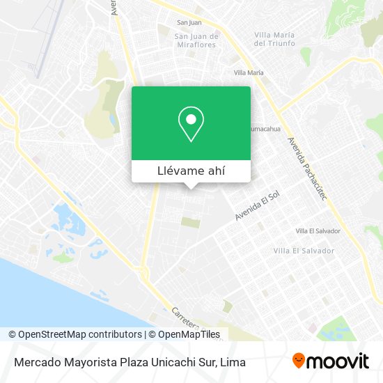 Mapa de Mercado Mayorista Plaza Unicachi Sur