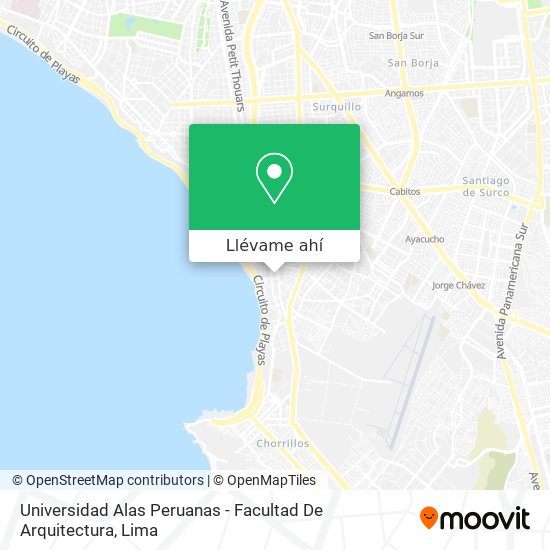 Mapa de Universidad Alas Peruanas - Facultad De Arquitectura