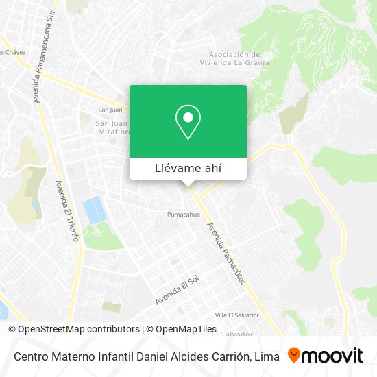 Mapa de Centro Materno Infantil Daniel Alcides Carrión