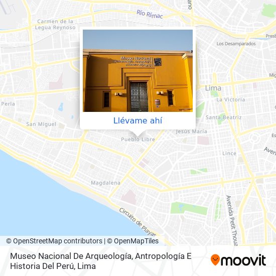 Mapa de Museo Nacional De Arqueología, Antropología E Historia Del Perú