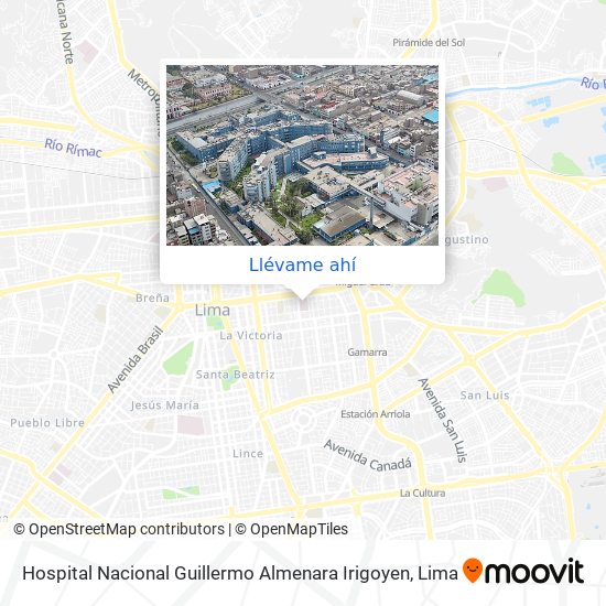 Cómo llegar a Hospital Nacional Guillermo Almenara Irigoyen en La Victori  en Autobús o Metro?