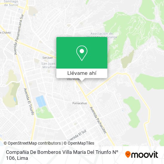 Mapa de Compañía De Bomberos Villa María Del Triunfo Nº 106