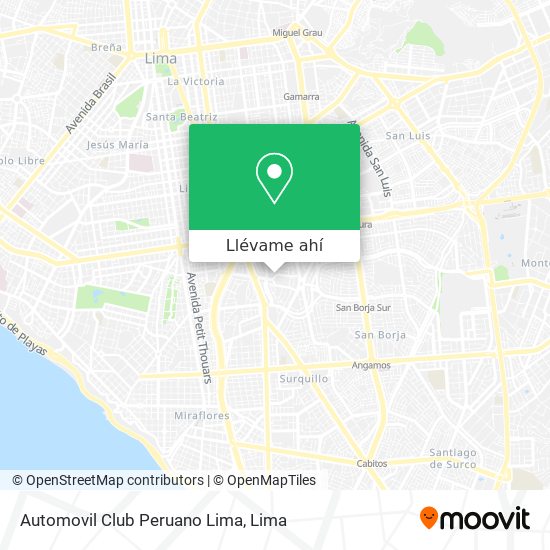 Mapa de Automovil Club Peruano Lima