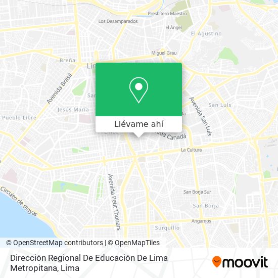 Mapa de Dirección Regional De Educación De Lima Metropitana