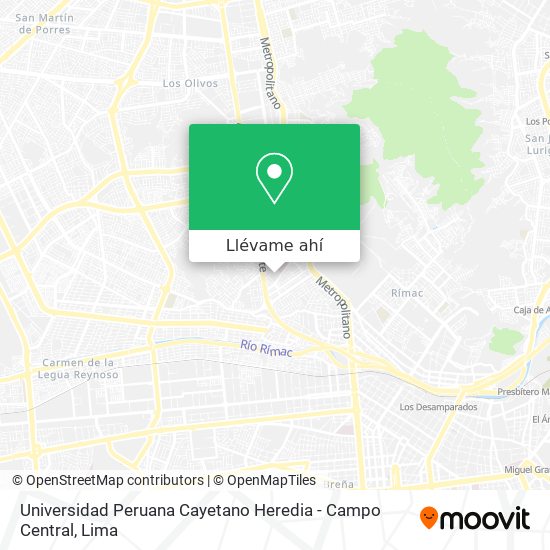 Mapa de Universidad Peruana Cayetano Heredia - Campo Central